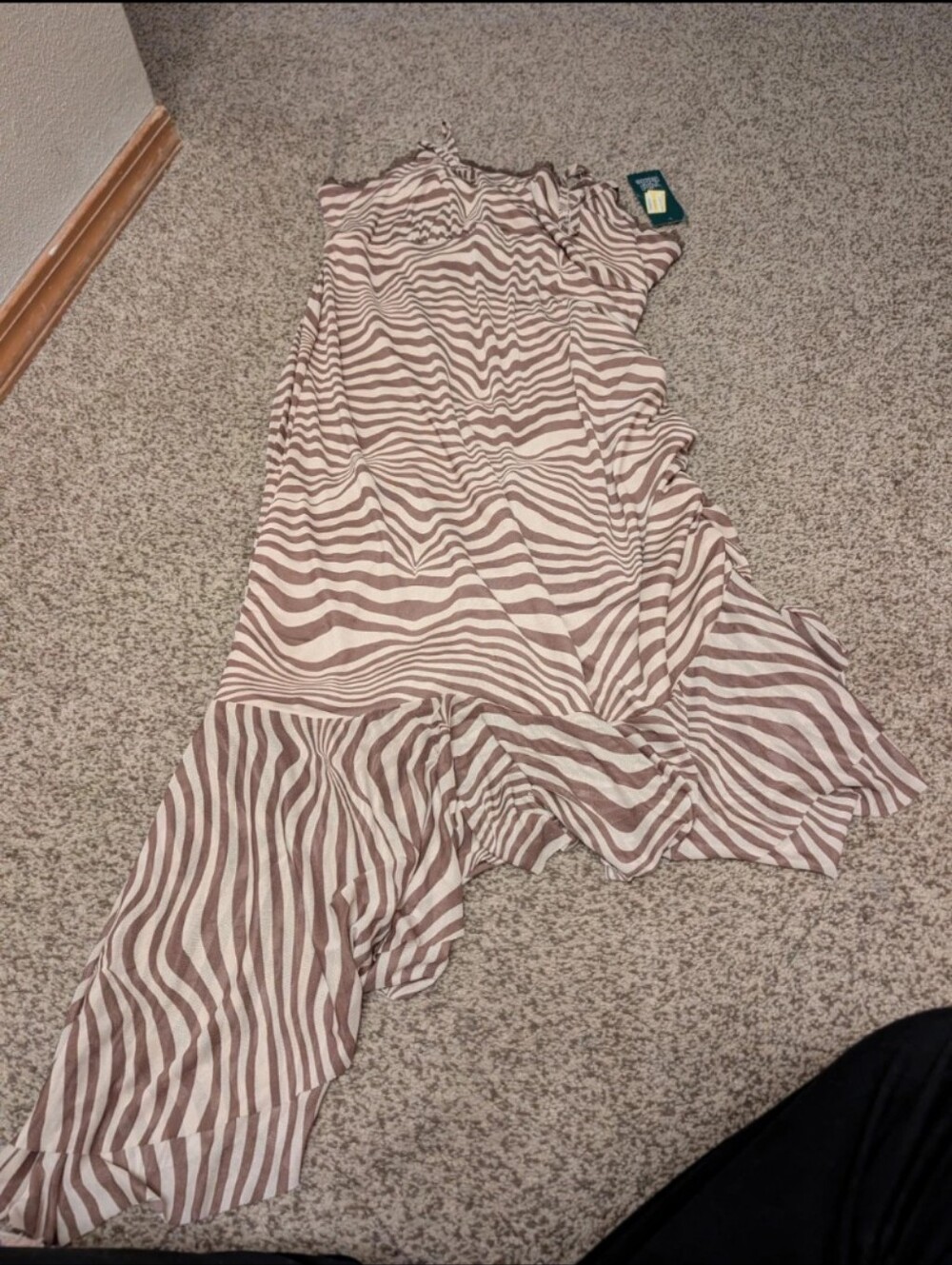 wild fable Beige and Brown Striped Cami Dress